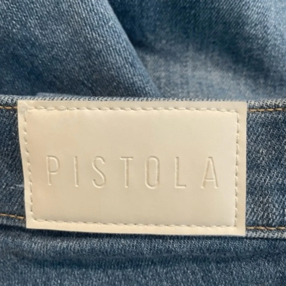 Pistola‎ Aline High Rise Skinny Jeans Catalina Blue Wash Distressed Hem 24